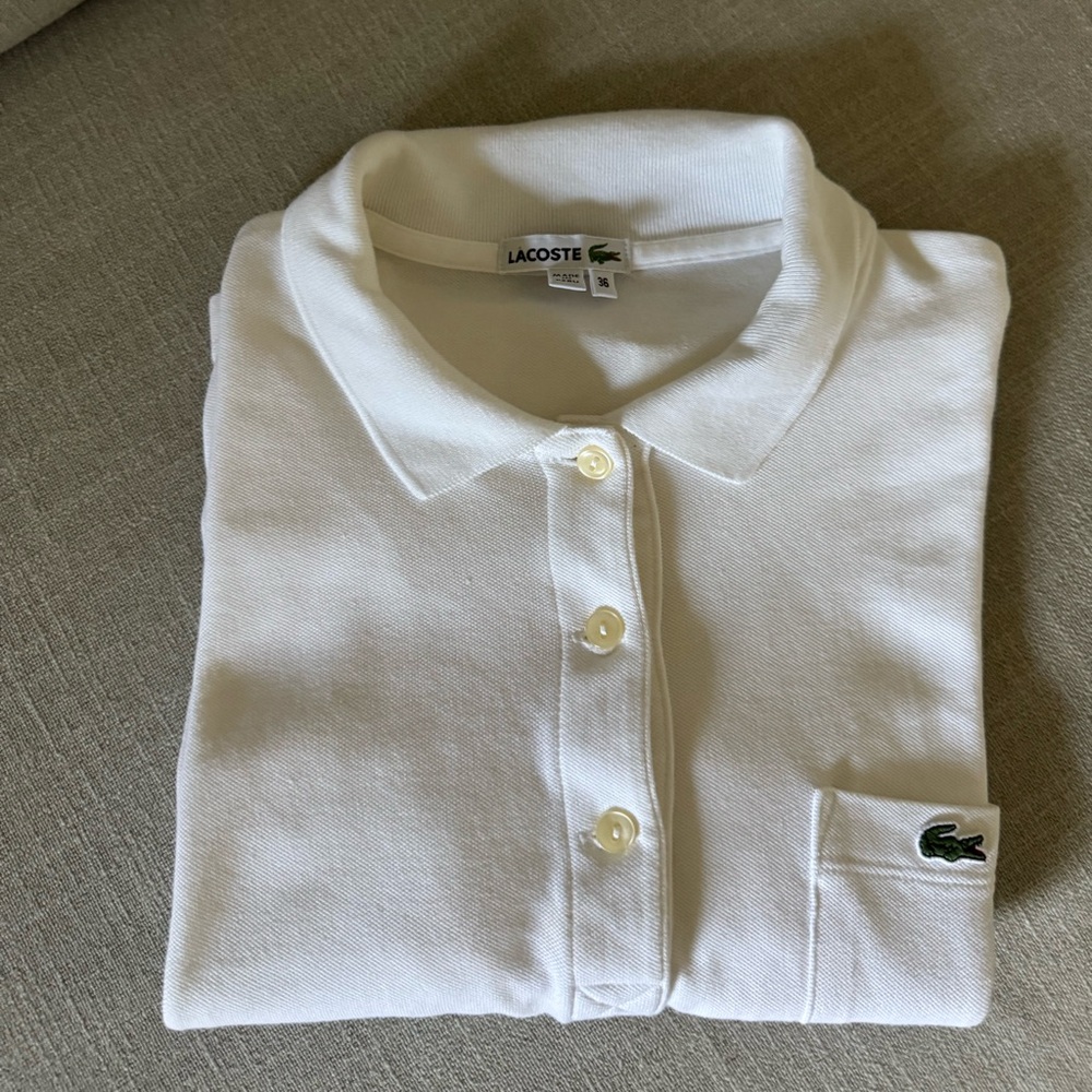 Lacoste Classic White Polo with Crocodile Logo